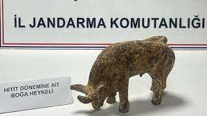 Hitit dönemine ait 3 bin yıllık küçük boğa heykeli ele geçirildi