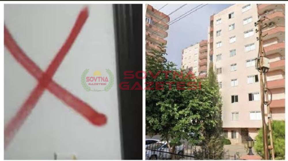 Mersin’de kimliği belirsiz kişiler 5 Alevi  ailenin dairelerinin girişlerine kırmızı boyları çarpı işareti koydu