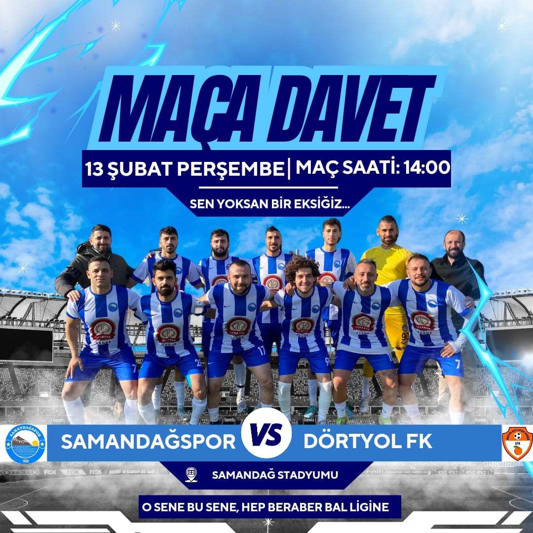 Samandağspor ve Dörtyol FK Karşı Karşıya Geliyor